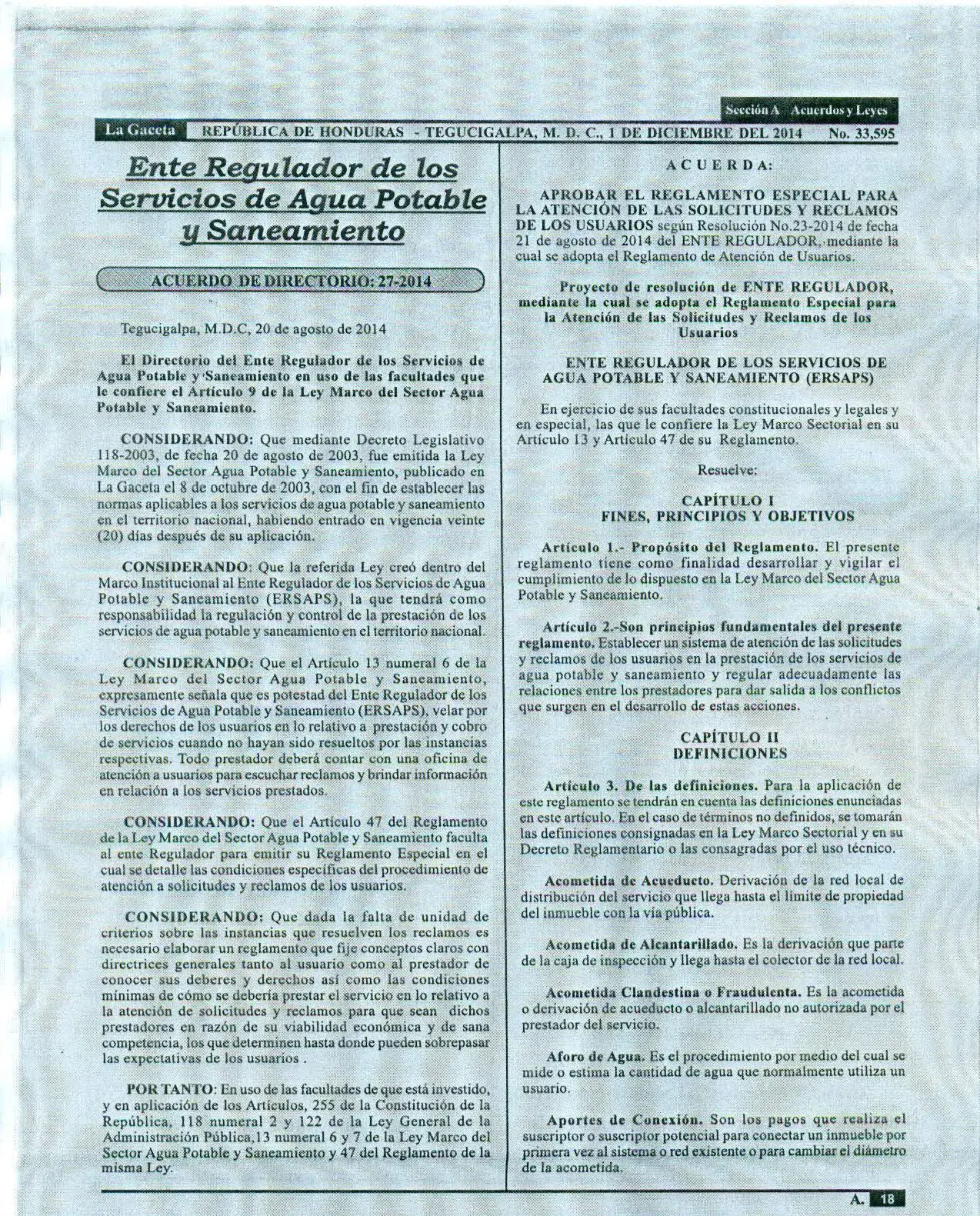Reglamento de solicitudes y reclamos